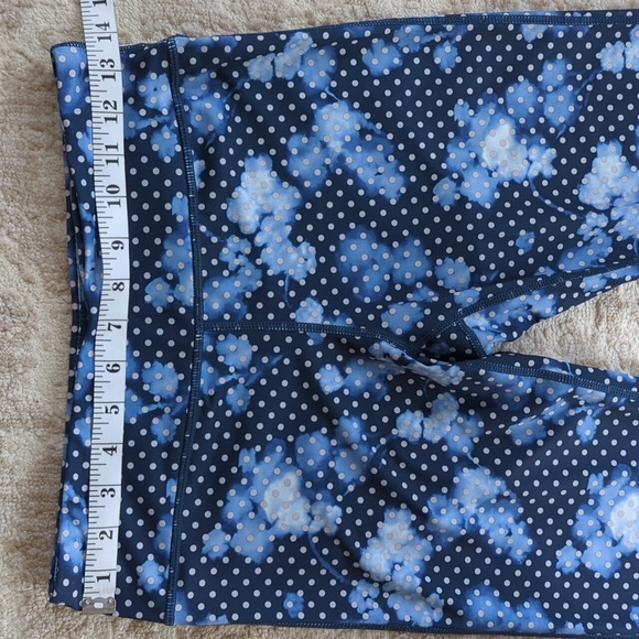 Inner Spirit Polka Dot Yoga Leggings S Blue White Pattern - Picture 13 of 15